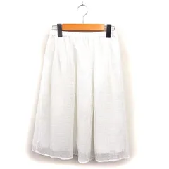 グリーンレーベルリラクシング ユナイテッドアローズ green label relaxing チェック フレア スカート ロング ゆったり 透け感 白 ホワイト /NT19