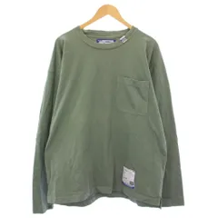 ミハラヤスヒロ MIHARA YASUHIRO Heavy Weight LS T-shirt ヘビーウェイトロングスリーブTシャツ ロンT 長袖 クルーネック ロゴ ストレッチ 46 緑 グリーン I06LT502 /BB