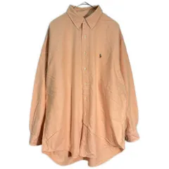90年代 RALPH LAUREN ラルフローレン YARMOUTH ボタンダウンシャツ オレンジ(メンズ 17)中古 古着 X9559