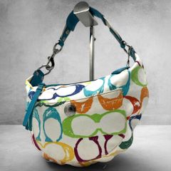 COACH コーチハンプトンズシグネチャー Y2K 希少マルチカラー ホーボー