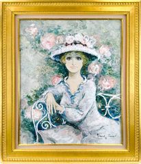 風間 完『緑衣の少女』リトグラフ【真作保証】 絵画 - メルカリ