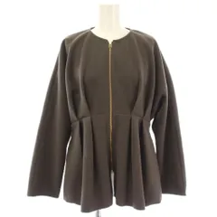 ナノユニバース nano universe タグ付き ニードルジャージーペプラムブルゾン ジャケット ジップアップ F 茶 ブラウン 669-5212304 /HN