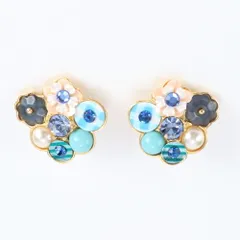 極美品 クリスチャンラクロワ フラワー ラインストーン ゴールド アクセサリー イヤリング レディース EEE DQ63-6【中古】