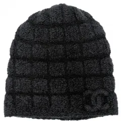 シャネル ニットキャップ レディース ココマーク ビーニー ニット帽 帽子 ファッションアイテム アパレル CHANEL カシミヤ  シルク  ポリアミド  ブラック 黒 秋 冬 美品【中古品】