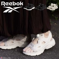 23cm リーボック インスタ ポンプフューリー サンダル 白 灰 ビーチ 