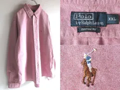 希少 EURO規格 00sビンテージ Polo by Ralph Lauren ラルフローレン CUSTOM FIT ポロポニーロゴ刺繍 オックスフォードシャツ BDシャツ XXL