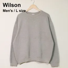 90s〜00s Wilson ウィルソン 無地 クルーネック スウェット トレーナー L グレー USAファブリック 裏起毛 古着のサムネイル