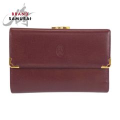 美品 CARTIER カルティエ マストライン ワインレッド ボルドー ゴールド金具 レザー 折り財布 コンパクトウォレット レディース 601757 【中古】 美品 CARTIER カルティエ マストライン ワインレッド ボルドー