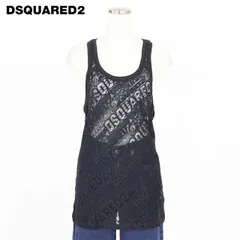 ディースクエアード DSQUARED2 レディース タンクトップ Vネックロゴ総レースタンクトップ ブラック系 イタリア製（サイズ/S/M）ds1022のサムネイル
