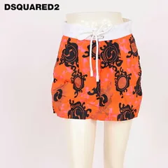 ディースクエアード DSQUARED2 レディース ミニスカート 総柄ナイロンスカート オレンジ系 イタリア製（サイズ/36/38/40）ds1078のサムネイル