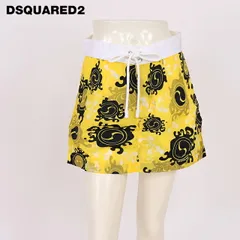 ディースクエアード DSQUARED2 レディース ミニスカート 総柄ナイロンスカート イエロー系 イタリア製（サイズ/36/38）ds1079のサムネイル