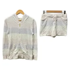 gelato pique(ジェラートピケ) レディースパンツセットアップ レディース美品  - ライトピンク×ライトパープル×白 ボーダー/ジップアップ