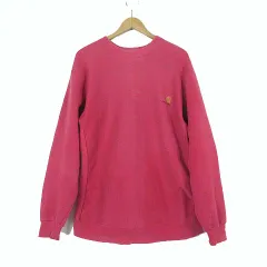カーハート carhartt 希少 80’S ヴィンテージ スウエット トレーナー フェード ロゴ 刺繍 サイドリブ 三角タグ オーバーサイズ XL 赤 レッド 80年代 レア 雰囲気 良好 レトロ