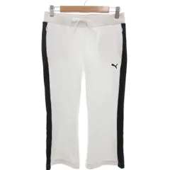プーマ PUMA トラックパンツ クロップド ジャージ 七分丈 L 白 ホワイト 黒 ブラック /GV