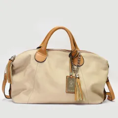 FdL Fleur de Lis フルール ド リス BORSE IN PELLE ボルサ イン ペレ ショルダーバッグ イタリア製 シュリンクレザー 2WAY グレージュ 本革 シボ革 タッセル チャーム付き イタリアンレザー ハンドバッグ 肩掛け /のサムネイル
