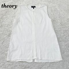 Theory セオリー ノースリーブシャツ 白 リネン レーヨン S B4084 