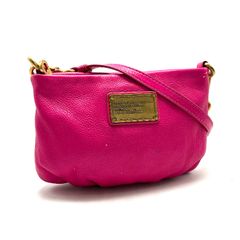 MARC JACOBS ショルダーバック レザー ロゴプレート ピンク - メルカリ