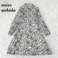 美品】ミスアシダ コットン素材総柄シャツブラウス 11号 芦田多恵 