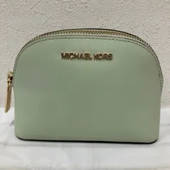 994　良品　MICHAEL KORS　マイケルコース　エメラルドグリーン　ポーチ　バニティ　化粧ポーチ　小物入れ　pvc　ゴールド金具のサムネイル