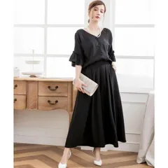 DRESS PLUS 結婚式 パンツスーツ パンツドレス 大きいサイズ ブラック