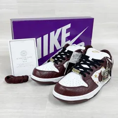【未使用】Supreme×Nike シュプリーム×ナイキ SB Dunk Low OG QS ナイキ SB ダンク ロー オリジナル シュプリーム DH3228-103 27cm ホワイト/バークルート、ブラウン