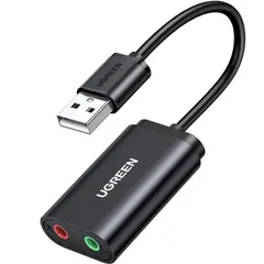 【新着商品】UGREEN USB オーディオ 変換アダプタ 外付け サウンドカード USB 3.5mm ミニ ジャック ヘッドホン・マイク端子 PS5 PS4MacBookMac MiniiMacWindows PCなどに最適 ブラックのサムネイル
