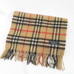 BURBERRYノバチェックマフラー イングランド製 ベージュ カシミヤ 美品