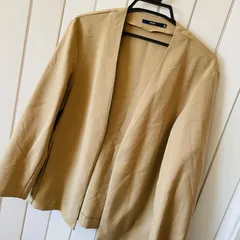 C-13　Ciaopanic　ノーカラージャケット　Mサイズ　メンズ　茶系　ベージュ系　長袖　春夏　アウター　羽織　上着　オフィスカジュアル　ユニセックス