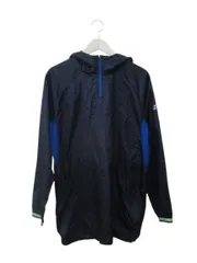 アディダス adidas ハーフジップ ウインドブレーカー ナイロン ジャケット ボーダー ネイビー 紺 アウター 上着