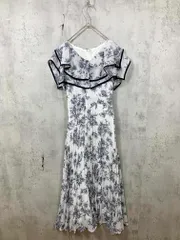 tocco closet トッコクローゼット ウエストリボン フラワー&ドット プリントビックカラープリーツ ワンピース sizeM/青 ■◆ レディース