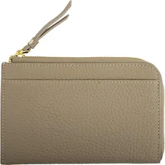 [RafiCaro] ミニ財布 少し大きめ ミドルウォレット L字ファスナー レディース 財布 背面ポケット 本革 大容量 薄い グレージュ 1