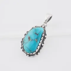 V693 ターコイズ トルコ石 925刻印 ペンダント トップ デザイン シルバー チャーム ヘッド ヴィンテージ 12月誕生石