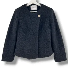 Her lip to ハーリップトゥ Elise Boucle Peplum Coat ブークレ ペプラム コート ノーカラージャケット ブラック 黒 サイズM レディース 秋 冬 ゴーゴー古着久喜倉庫店 11 No.1627のサムネイル