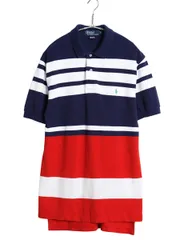 【お得なクーポン配布中!】 90s ポロ ラルフローレン ボーダー 鹿の子 半袖 ポロシャツ メンズ M オールド 半袖シャツ コットン カットソー ワンポイント ゆったり 3色