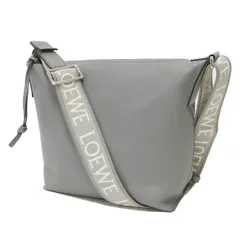 LOEWE ロエベ バッグ グレー | キュービィ クロスボディ バッグ スモール / ショルダーバッグ 斜め掛け 肩掛け アナグラム レザー | ブランド カバン【レディース】【中古】