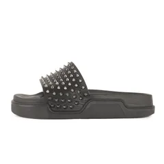 Christian Louboutin クリスチャンルブタン サイズ:43(28cm相当) | スパイクスタッズ スライド シャワー サンダル (Pool Fun) | ブラック 黒 | イタリア製 ブランド シューズ 靴【メンズ】【中古】のサムネイル