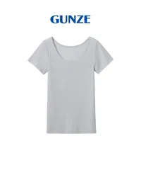 新品 未使用 GUNZE グンゼ アセドロン レディース 汗取り付2分袖インナー 519018【メール便】 グレイッシュブルーのサムネイル