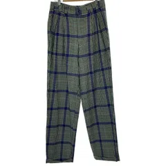【中古】　GIANNI VERSACE　スラックス　ウールパンツ　ジップフライ　チェック　ツータック　センタープレス　イタリア製　古着　/4390のサムネイル