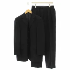 バーバリー ロンドン BURBERRY LONDON シングルスーツ セットアップ ストライプ ジャケット 背抜き パンツ M 黒 ブラック BBE00-999 /☆G