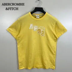 ABERCROMBIE&FITCH 00s y2k archive logo Tee M アバクロ アバクロンビー＆フィッチ 刺繍 プリント Tシャツ 平成 お兄系 セレブ イエロー