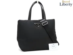 【新古品】プラダ PRADA テスート ナイロン ソフトカーフレザー 2WAY トートバッグ ハンドバッグ ショルダーバッグ NERO ブラック ナイロン カーフレザー 1BG359
