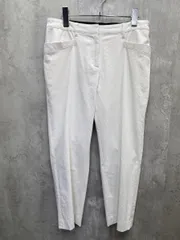 Manue Reve マニュレーヴ ウエストゴム ストレッチ クロップド スリム テーパード パンツ size42/白 ■◆ レディース