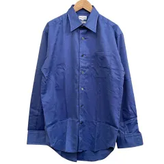 ポールスミス PAUL SMITH  長袖カラーワイシャツ 胸ポケット 綿100% ブルー サイズM  