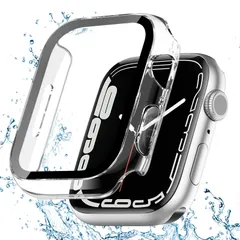 【在庫処分】対応 アップルウォッチ カバー 40mm Apple Watch SE3/SE2/SE/6/5/4 ケース 防水 ガラスフィルム 一体型 高感度タッチ キズ防止 PC素材 全面保護 二重構造 高耐久 高透過率 装着簡(クリア)