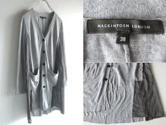 高級 MACKINTOSH LONDON マッキントッシュロンドン ニット/布帛切替 コットンリネン ロングカーディガン チュニック 38 グレー 三陽商会のサムネイル