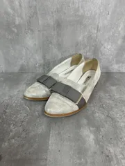 DIANA ダイアナ リボン ローヒール パンプス size24/シルバー ■■ レディース