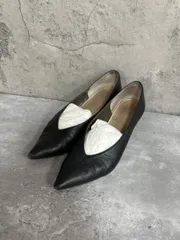 Odette e Odile オデットエオディール ユナイテッドアローズ パイソン柄 ポインテッドトゥ ミドルヒール パンプス size22.5/黒 ■■ レディース