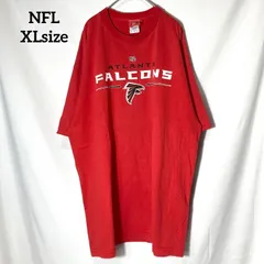 【NFL】公式 アトランタ・ファルコンズ Atlanta Falcons アメリカンフットボール プリントロゴ オーバーサイズ 半袖Tシャツ アカ US古着 USA輸入 XLsize