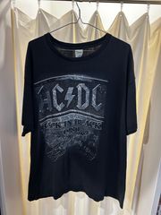 00s ACDC ラグラン tシャツ オフィシャル 黒 リキッドブルー Y2K 00s