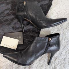 GUCCI スエード バックレースアップ ブーティ アンクルブーツ ギャザー 